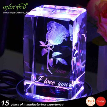 004-Crystal Laser Engraving Rose