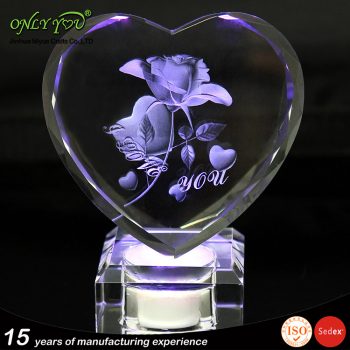 005-Heart Shape Crystal Laser Engraving