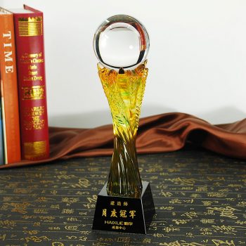 Yellow Colored Glaze Glass Wheat Ears-0004