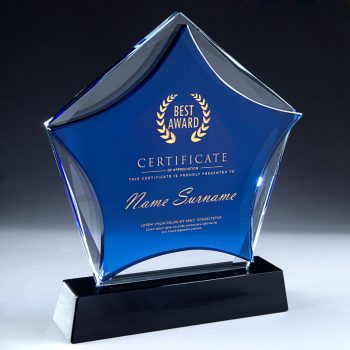 Elegance Blue Star Crystal award - CY025