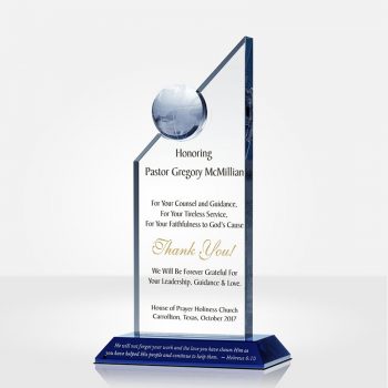 Honoring Crystal globe Award Plaque - CY064